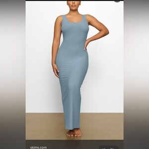 *RARE* SKIMS SOFT LOUNGE LACE SCOOP NECK DRESS ARTIC LARGE